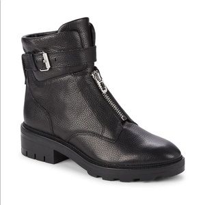 Dolce Vita Lurra leather ankle boots booties w/ buckle & zipper details